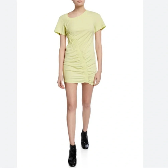 T by Alexander Wang Ruched Neon Tee Shirt Dress Large - Picture 1 of 7